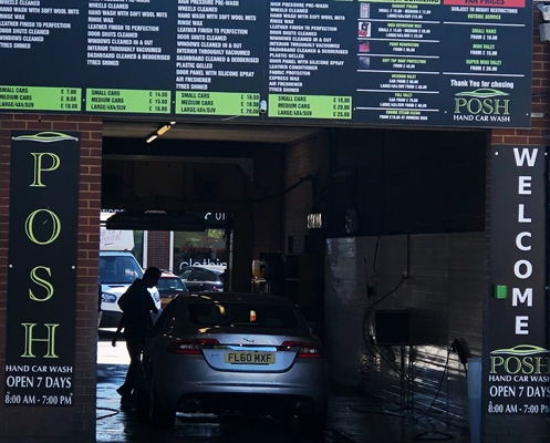 Posh Hand Car Wash, Shell Garage, logo